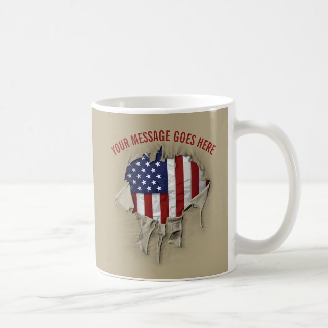 Die Tasse des amerikanischen Kaffees wird gerippt, (Rechts)