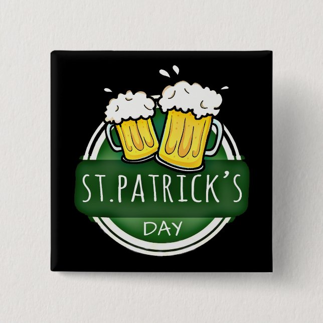Die Tasse des St. Patrick's Day Biers Button (Vorderseite)