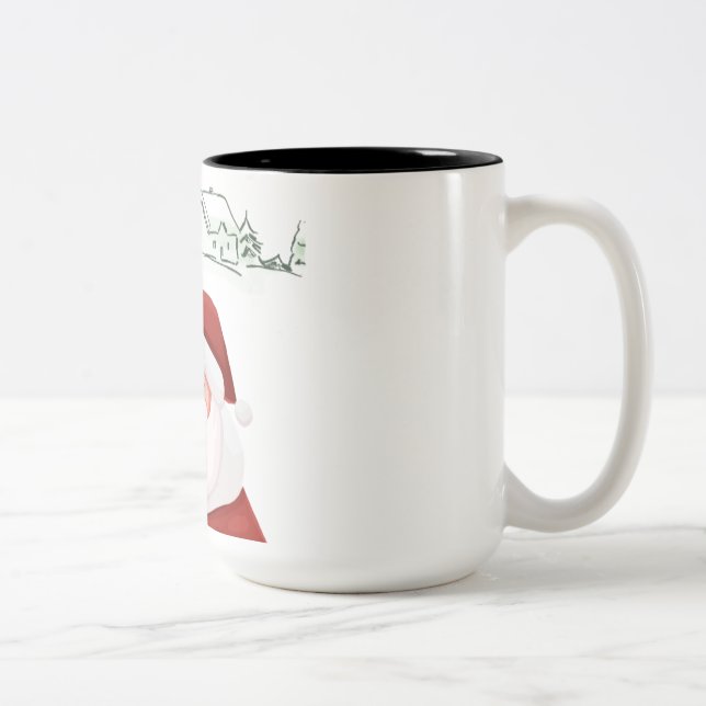 Die Tasse des Weihnachtsmanns mit zwei Tonen Kaffe (Rechts)