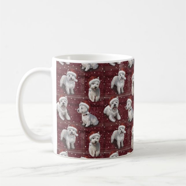 Die Tasse des Weihnachtswesthochlands Terrier West (Links)
