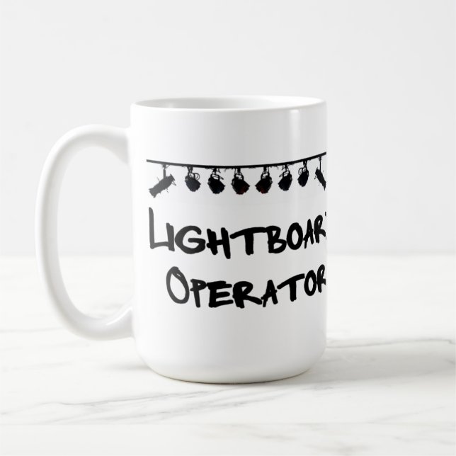 Die Tasse Lightboard Betreibers (Links)