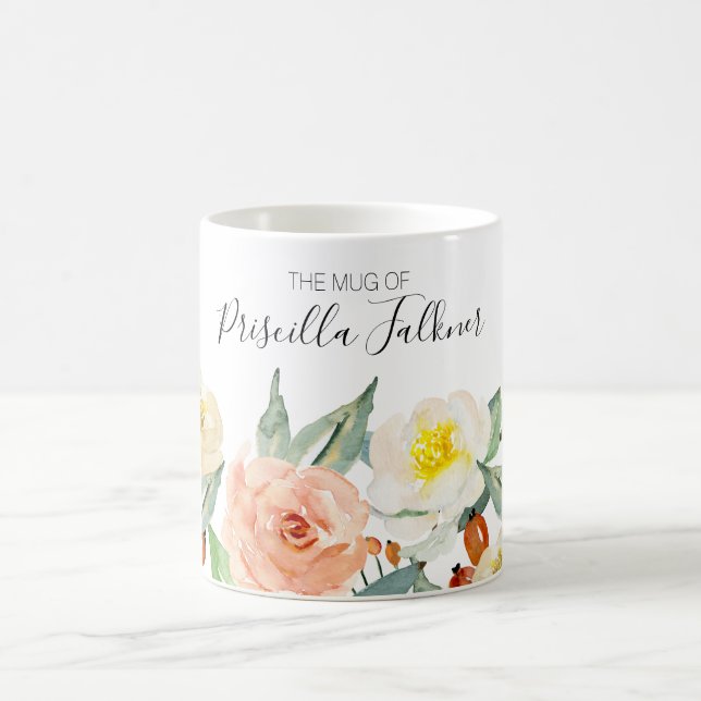 Die Tasse moderner Pfirsichfarben-Blume (Mittel)