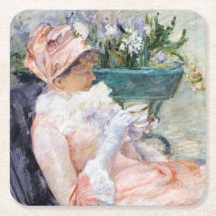 Die Tasse Tee, Mary Cassatt Rechteckiger Pappuntersetzer
