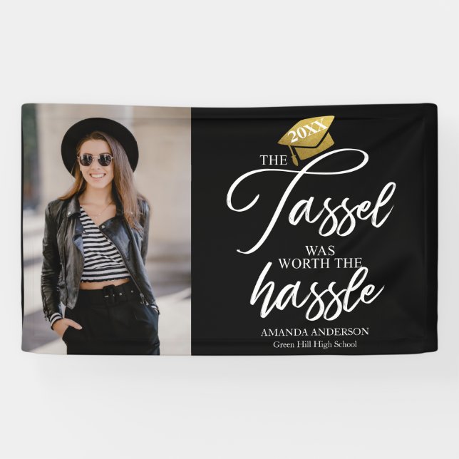 Die Tassel war den einfachen Abschluss schwarz wer Banner (Horizontal)