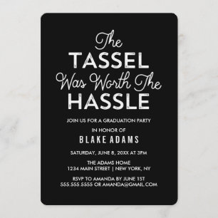 Die Tassel war den schweren Abschluss wert Einladung