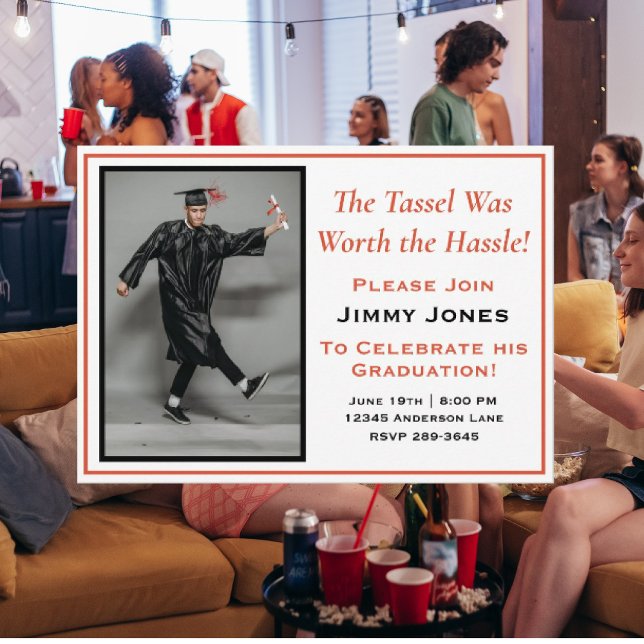 Die Tassel war die mürrische Graduierungspartei we Einladung (Von Creator hochgeladen)