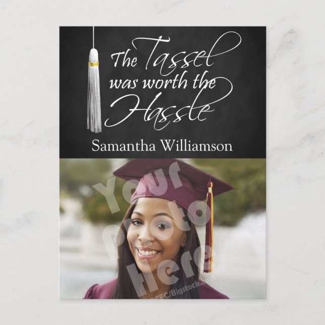 Die Tassel war es wert, den Ärger zu machen Ankündigungspostkarte (Vorderseite)