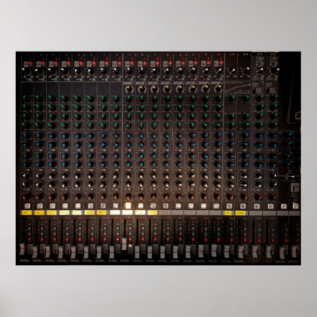 Die Taste am Audio-Mixer Poster (Vorne)