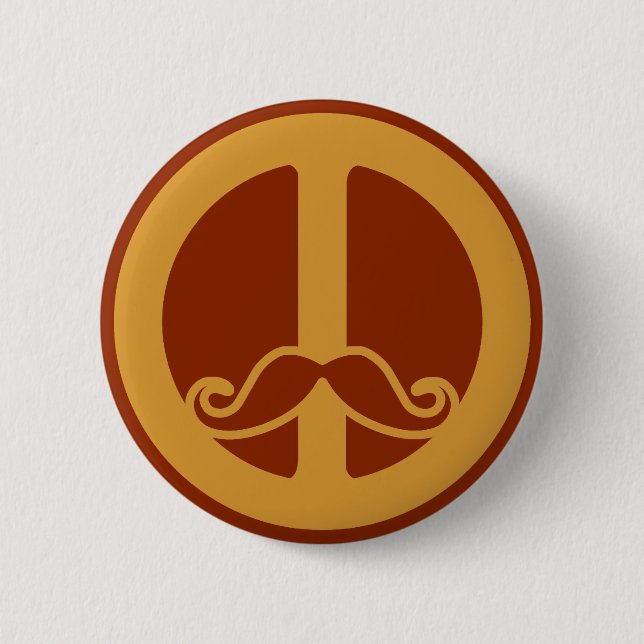 Die Taste Peace Stache Button (Vorderseite)