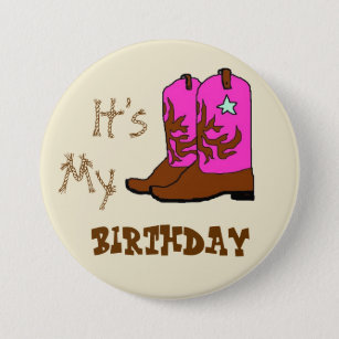 Die Tasten meines Geburtstags-Westerns Button