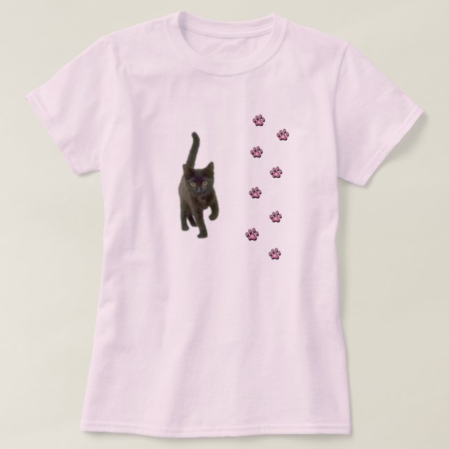 Die Tatzen-T - Shirt der Katze (Design vorne)