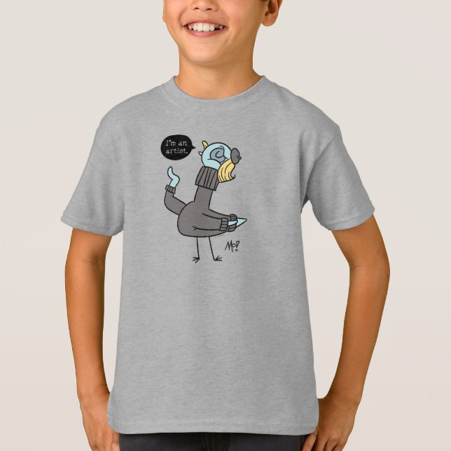 Die Taube, die ich bin ein Künstler Kids Heather T T-Shirt (Vorderseite)
