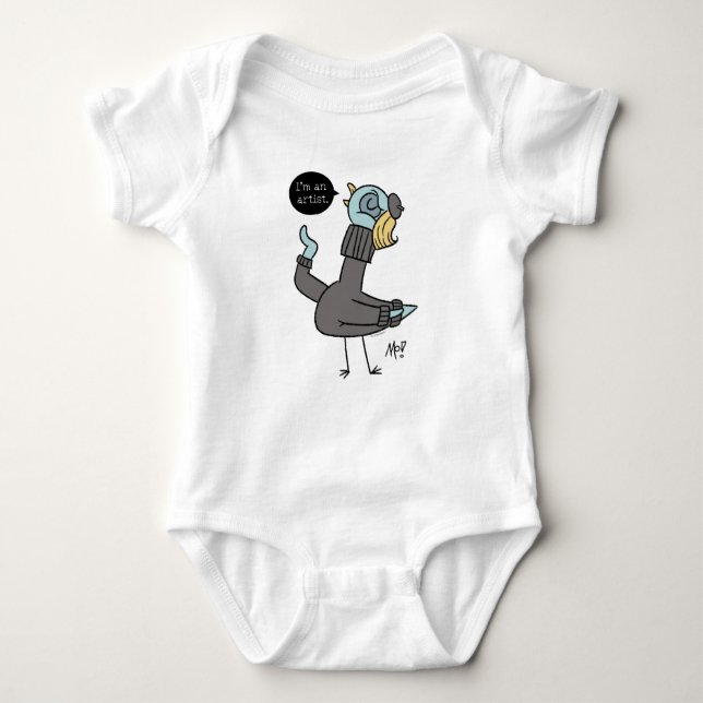 Die Taube, die ich bin ein weißer Baby-Bodysuit fü Baby Strampler (Vorderseite)