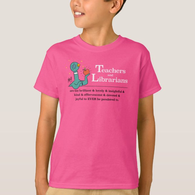 Die Taubenlehrer und die Bibliothekare Kinder rosa T-Shirt (Vorderseite)