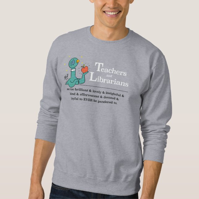 Die Taubenlehrer und Librarianer Grau Sweatshirt (Vorderseite)