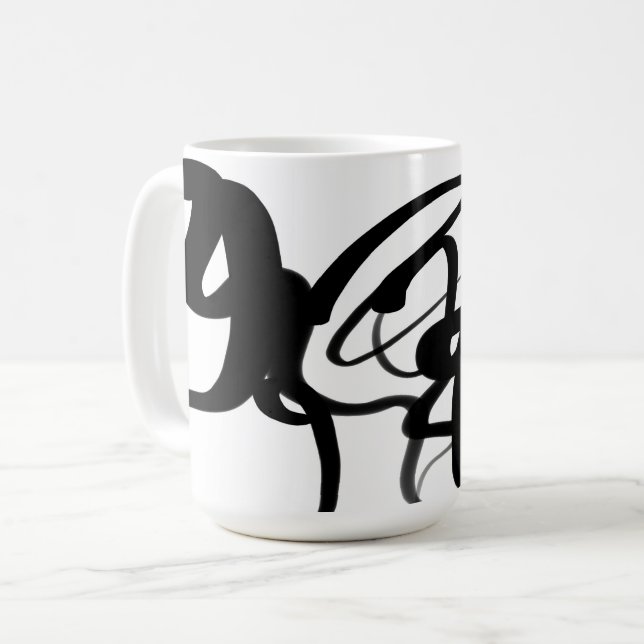 Die Taucher: Abstrakt Schwarz und Weiß Kaffeetasse (Vorderseite Links)