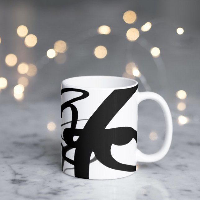 Die Taucher: Abstrakt Schwarz und Weiß Kaffeetasse (Von Creator hochgeladen)