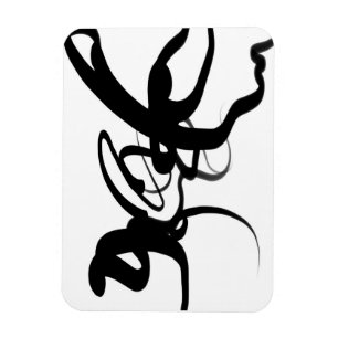 Die Taucher: Abstrakt Schwarz und Weiß Magnet