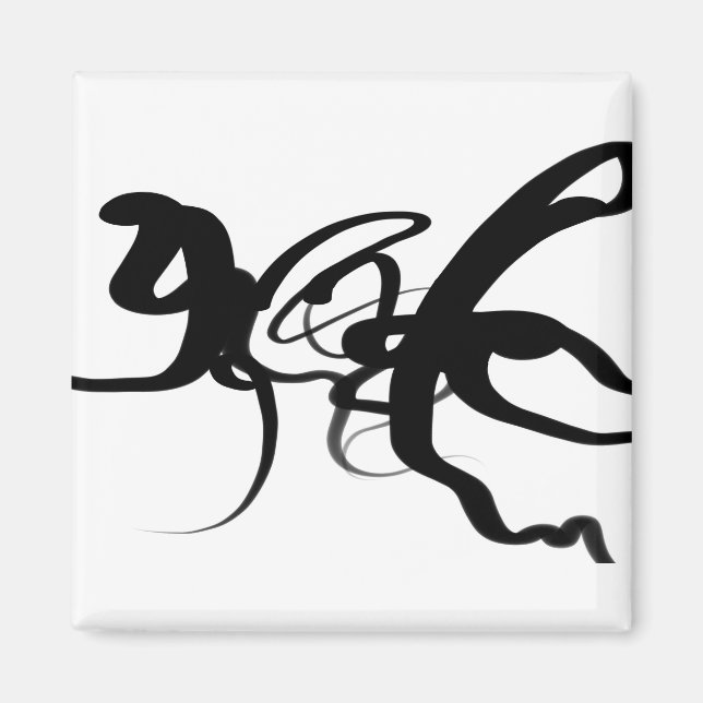 Die Taucher: Abstrakt Schwarz und Weiß Magnet (Vorne)