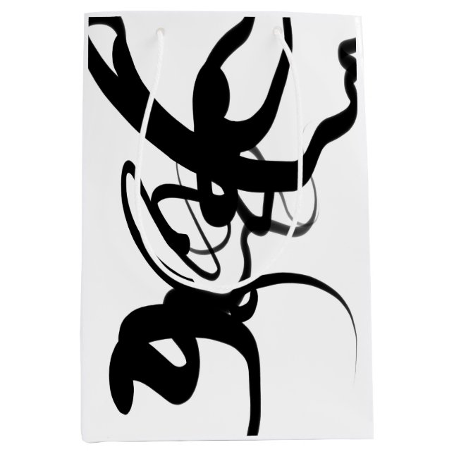 Die Taucher: Abstrakt Schwarz und Weiß Mittlere Geschenktüte (Vorderseite)