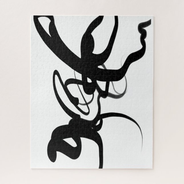 Die Taucher: Abstrakt Schwarz und Weiß Puzzle (Vertikal)