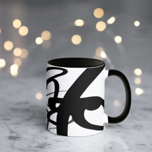 Die Taucher: Abstrakt Schwarz und Weiß Tasse