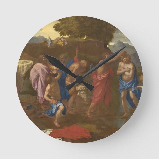 Die Taufe Christi 1641-42 Runde Wanduhr (Vorderseite)
