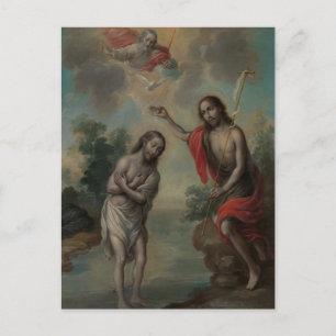 Die Taufe Christi von Nicolas Enriquez Postkarte
