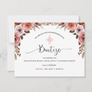 Die Taufe der Spanisch Pink Floral Girl Danke