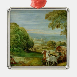 Die Taufe des äthiopischen Eunuchs Silbernes Ornament