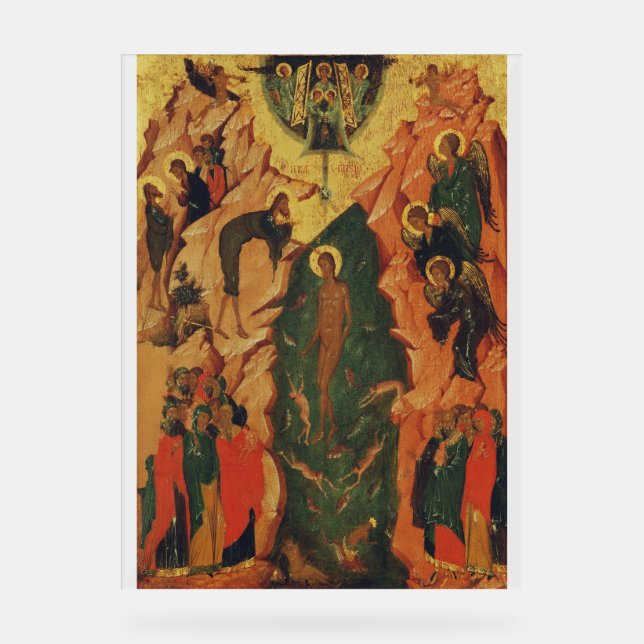 Die Taufe Jesu Christi Byzantinische Ikone Acrylschild (Vorderseite)