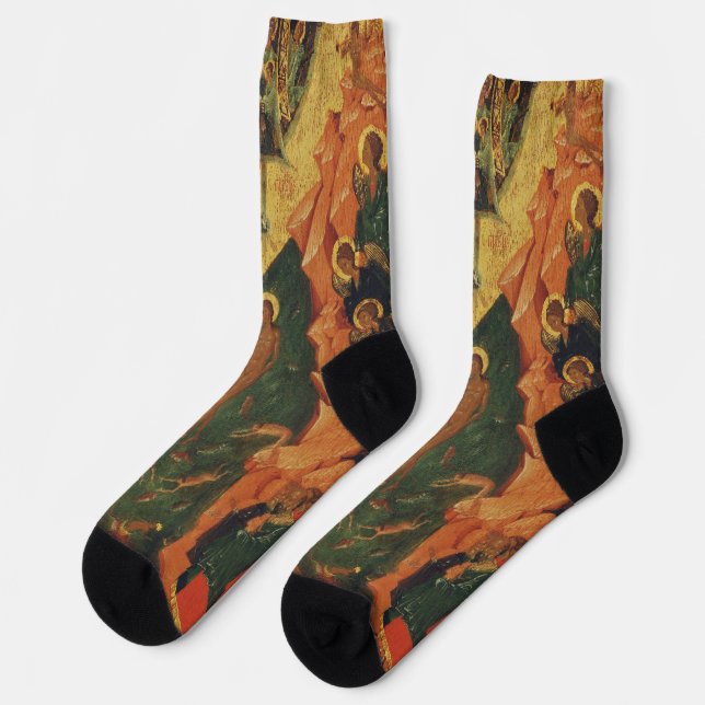Die Taufe Jesu Christi Byzantinische Ikone Socken (Linkes Detail)