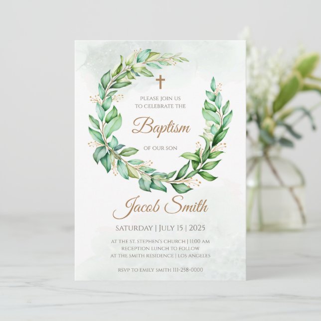 Die Taufe lädt zum Baufen ein Einladung (Stehend Vorderseite)