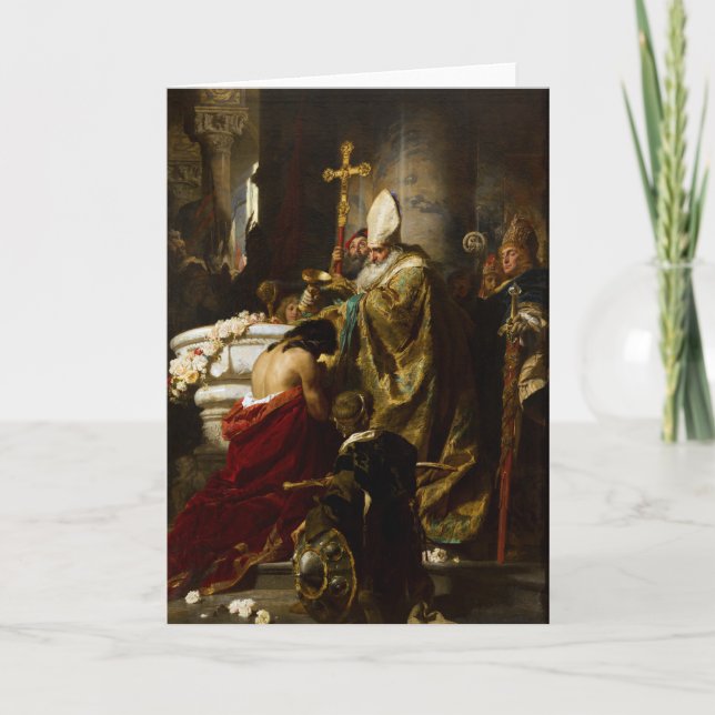 Die Taufe Vajks von Gyula Benczúr (1875) Karte (Vorderseite)