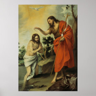 Die Taufe von Christus durch Bartolome Esteban Poster