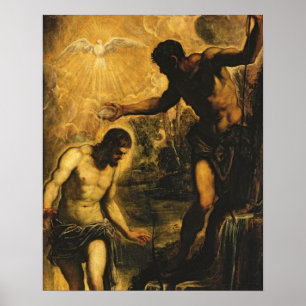 Die Taufe von Christus (Öl auf Leinwand) Poster