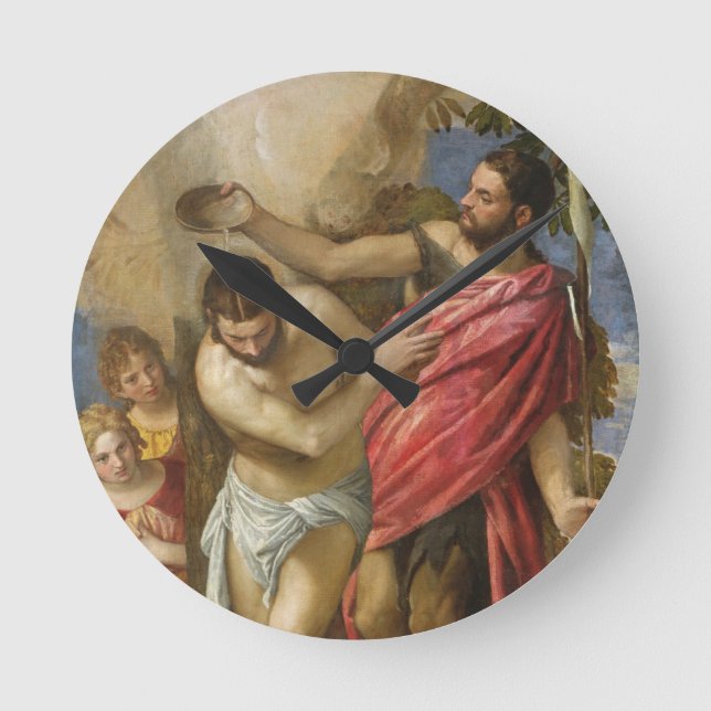 Die Taufe von Christus Runde Wanduhr (Vorderseite)
