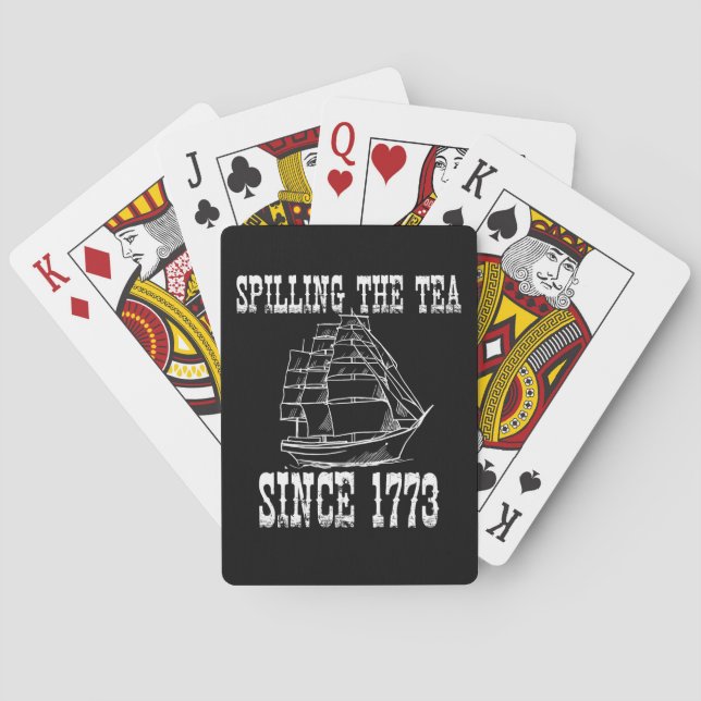 Die Tee verbreiten seit 1773 Jul Geschichtslehrer Spielkarten (Rückseite)