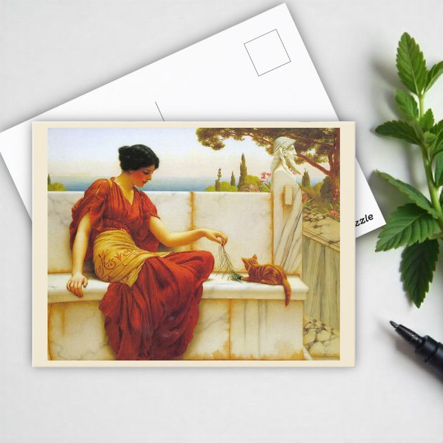 Die Tee von John William Godward Postkarte (Von Creator hochgeladen)