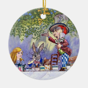 Die Teeparty des verrückten Hutmachers in Alice im Keramikornament