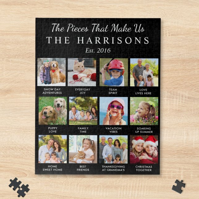 Die Teile, die uns ausmachen Benutzerdefiniertes F Puzzle (The Pieces That Make Us Custom Family Photo Jigsaw Puzzle)