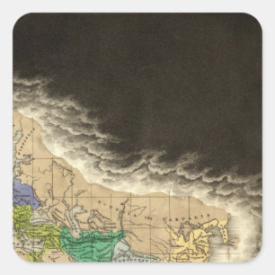 Die Teilung des Römischen Reiches 395 n.Chr. Quadratischer Aufkleber