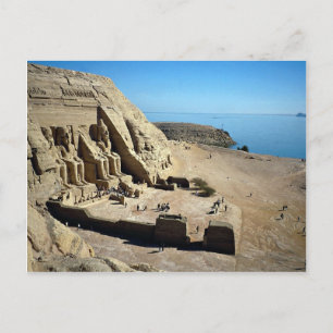 Die Tempel von Abu Simbel, die ägyptische Wüste Postkarte