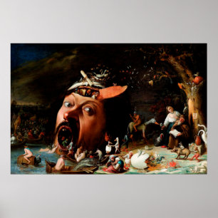 Die Temptation von St. Anthony von Joos van Craesb Poster