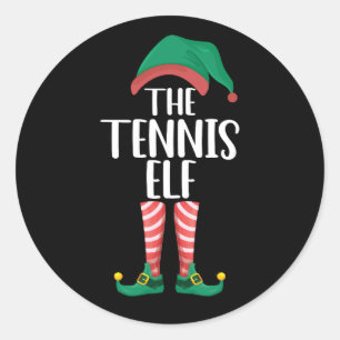 Die Tennis Elf Matching Familiengruppe Weihnachten Runder Aufkleber