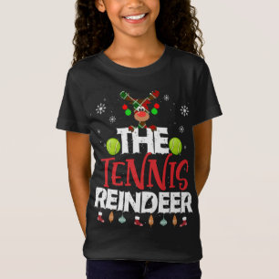 Die Tennis-Rentier-Weihnachtsfamilie Pajama Matchi T-Shirt
