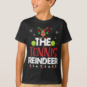 Die Tennis-Rentier-Weihnachtsfamilie Pajama Matchi T-Shirt