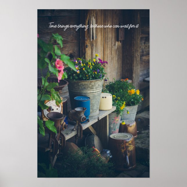 Die Terrasse des Landhauses ist mit lebendigen Sti Poster (Vorne)
