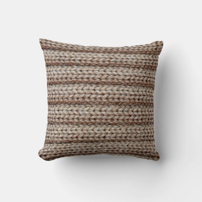 die Textur der schlichten Strickstoffe , braun Kissen (Vorderseite)