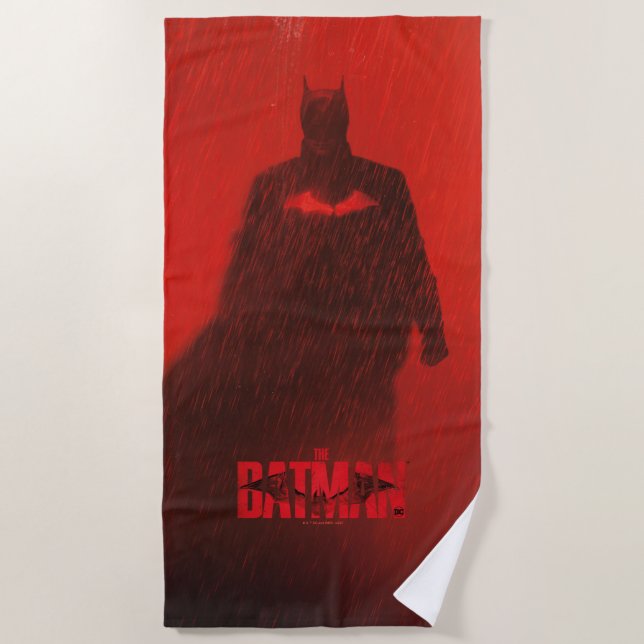 Die Theaterposter-Grafik von Batman Red Rain Strandtuch (Vorderseite)